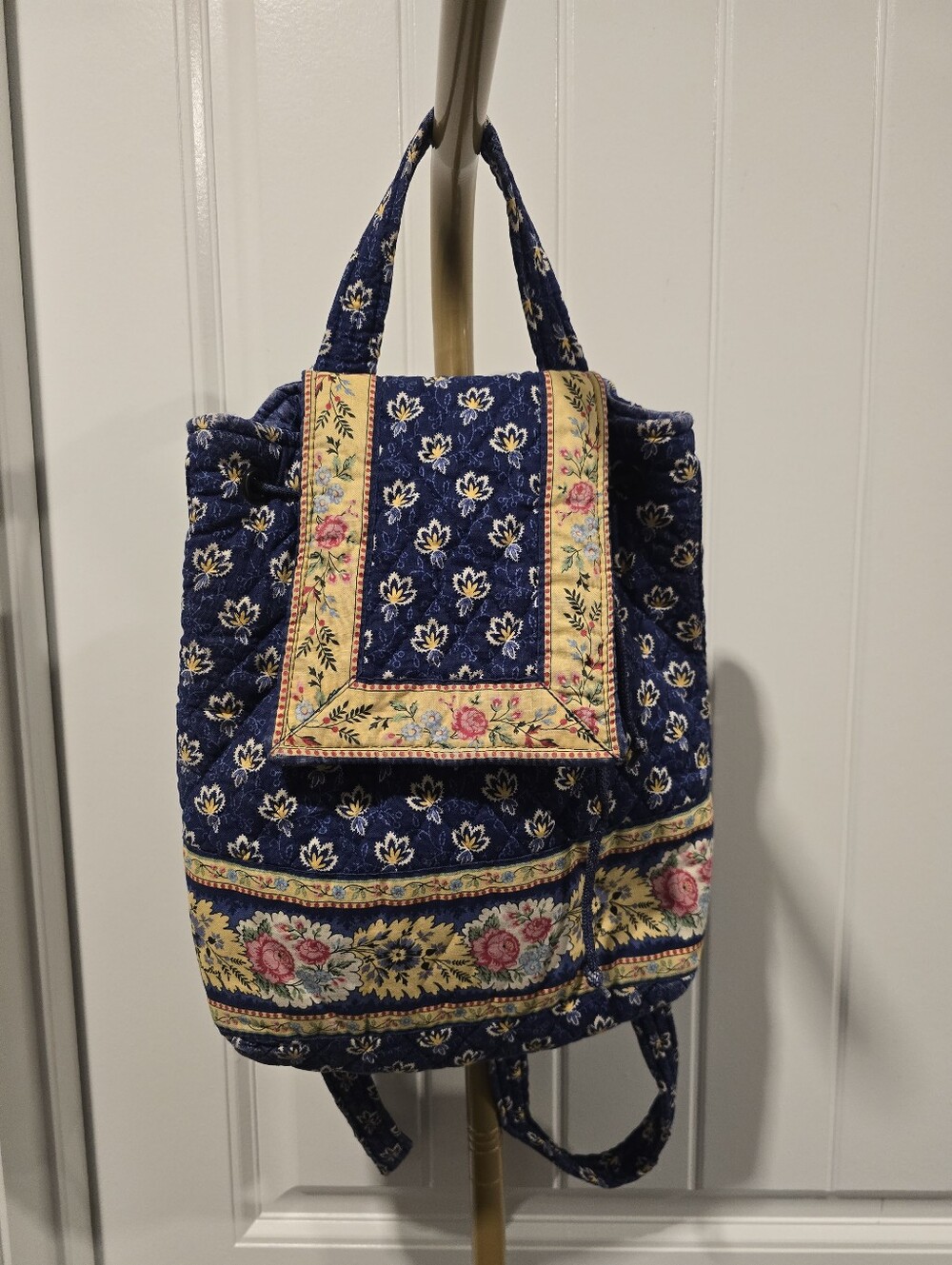 Vintage Vera Bradley Drawstring Backpack Purse Quilted Bag